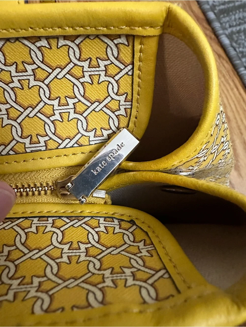 Kate Spade Link Tote Bag & Matching Large Wallet Set Yellow Multi